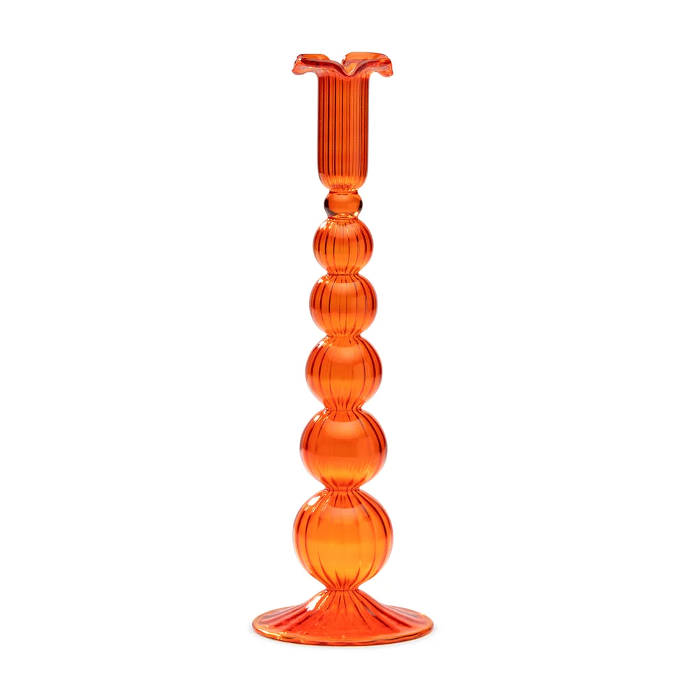 anna + nina Southern Sun Orange Glass Candle Holder Image 1