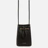 Strathberry Women's Osette Pouch - W Grain Leather Shoulder Bag - Black - Vanilla Stitch - Image 1