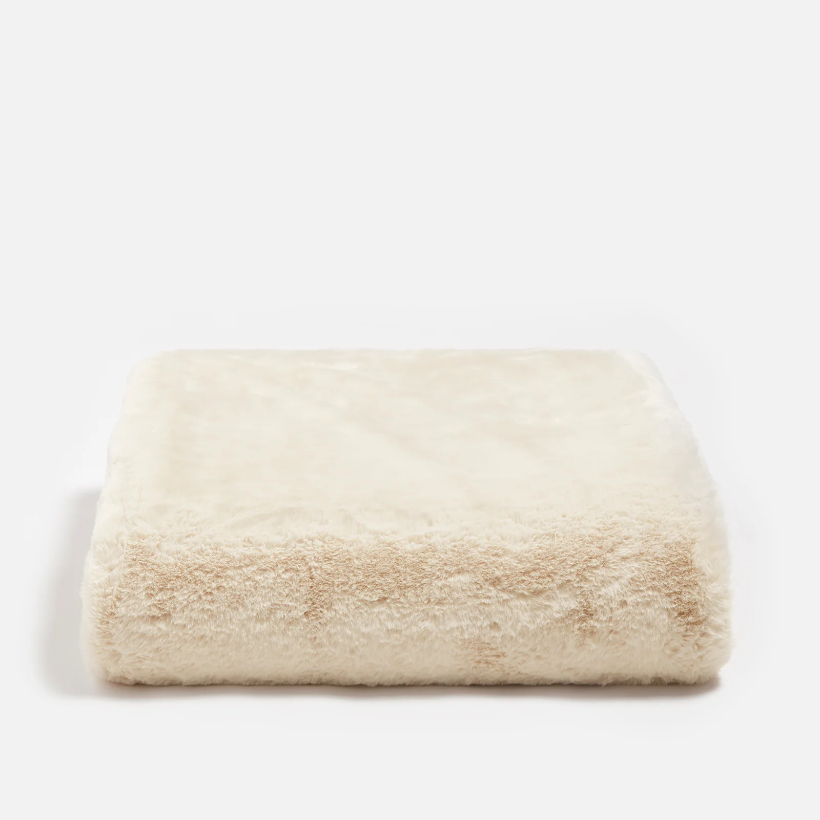 ïn home Recycled Polyester Faux Fur Throw - Ivory Image 1