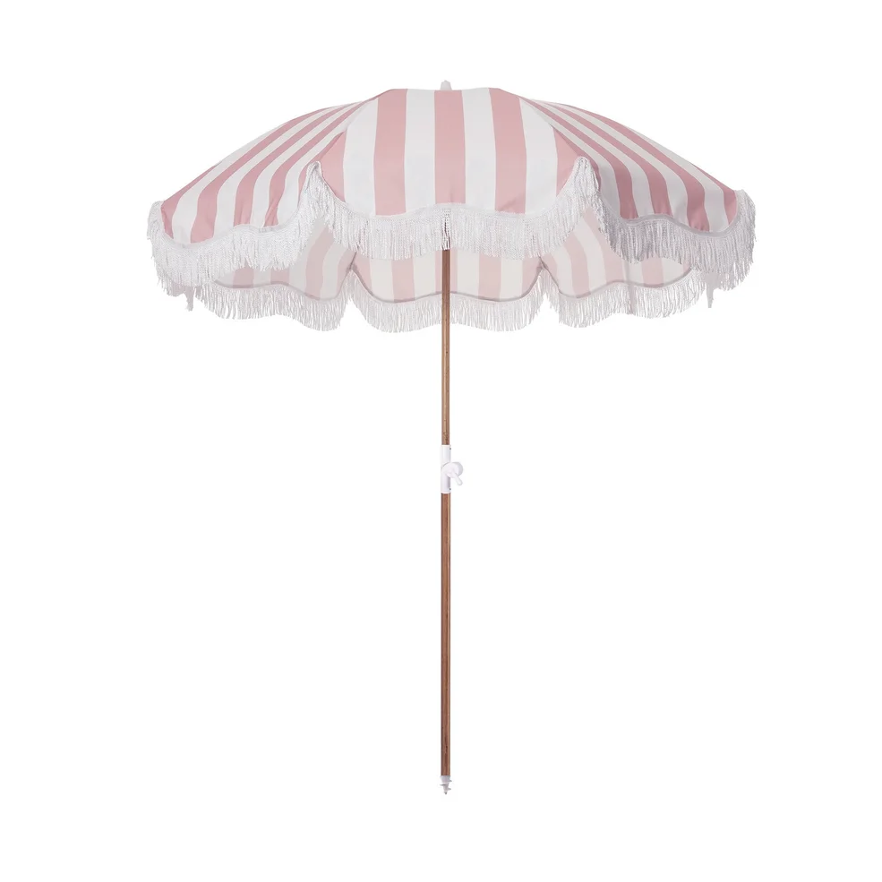 Business & Pleasure Holiday Beach Umbrella - Pink Crew Stripe Image 1