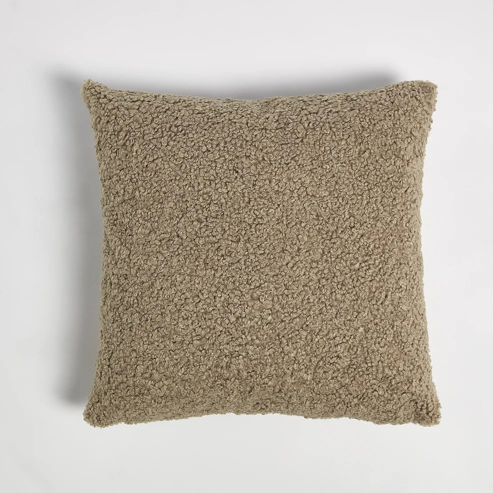 ïn home Faux Sheep Skin Cushion - Light Brown - 50x50cm Image 1