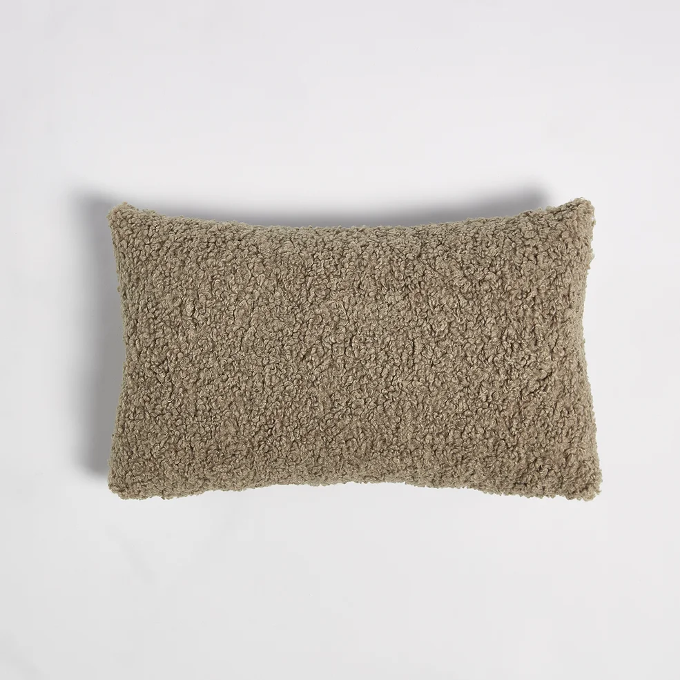 ïn home Faux Sheep Skin Cushion - Light Brown - 30x50cm Image 1