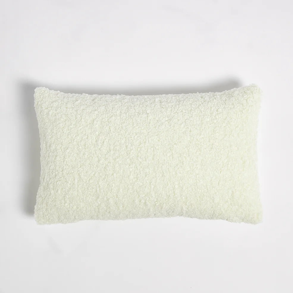 ïn home Faux Sheep Skin Cushion - White - 30x50cm Image 1
