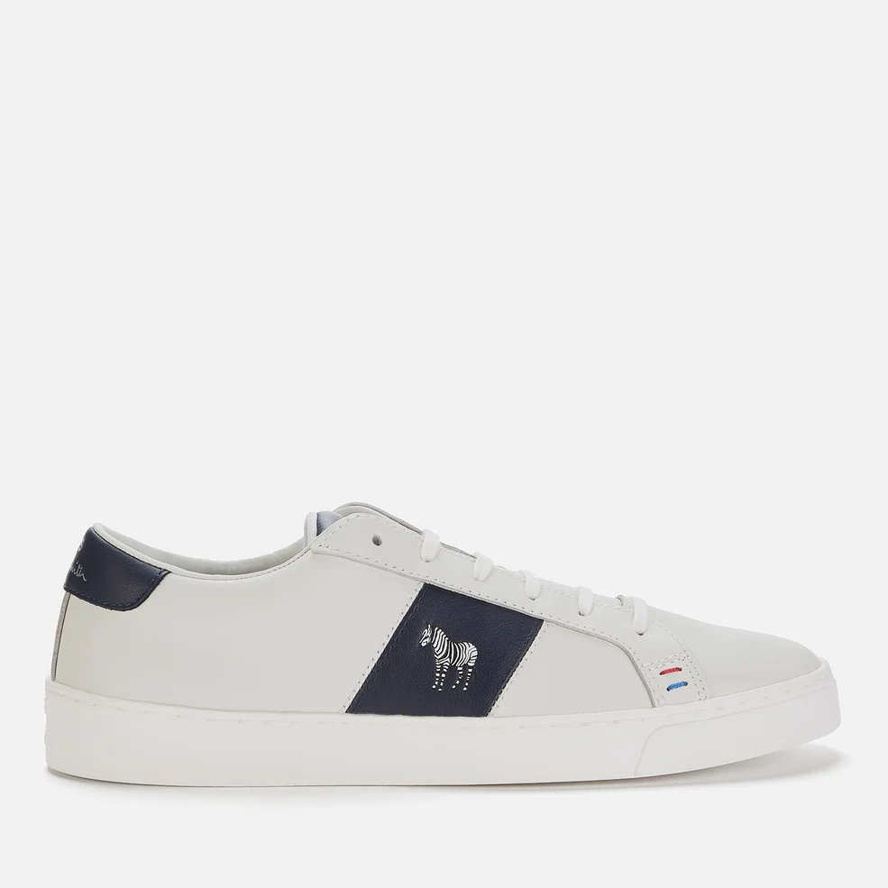 PS Paul Smith Men's Zach Leather Cupsole Trainers - White/Dark Navy Image 1