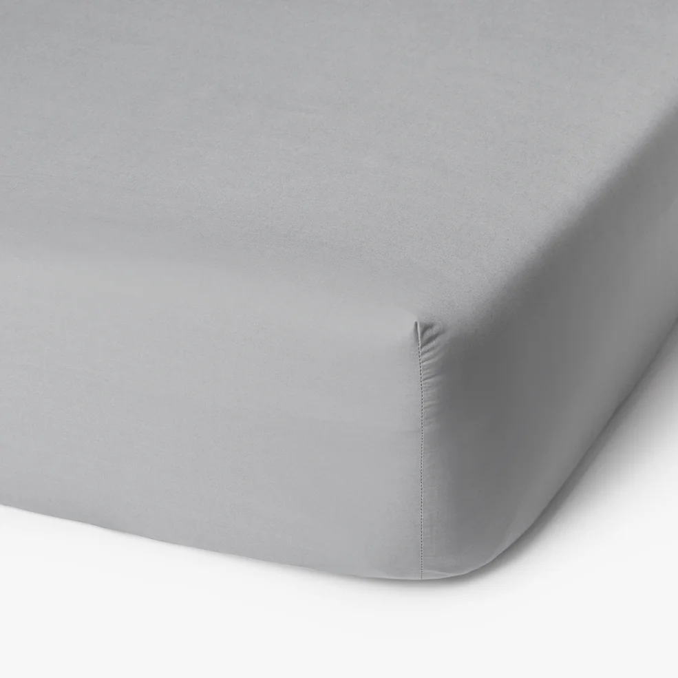 ïn home 200 Thread Count 100% Organic Cotton Fitted Sheet - Dark Grey Image 1