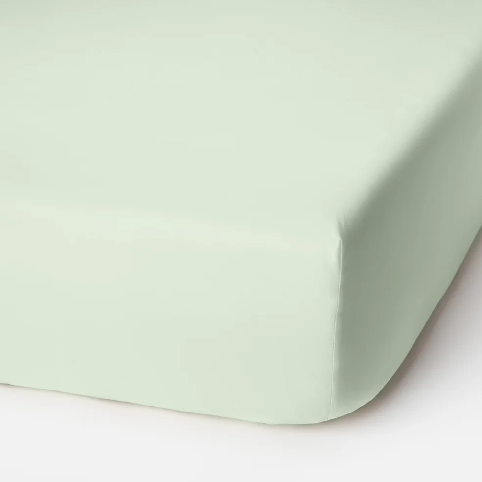 ïn home 200 Thread Count 100% Organic Cotton Fitted Sheet - Green Image 1