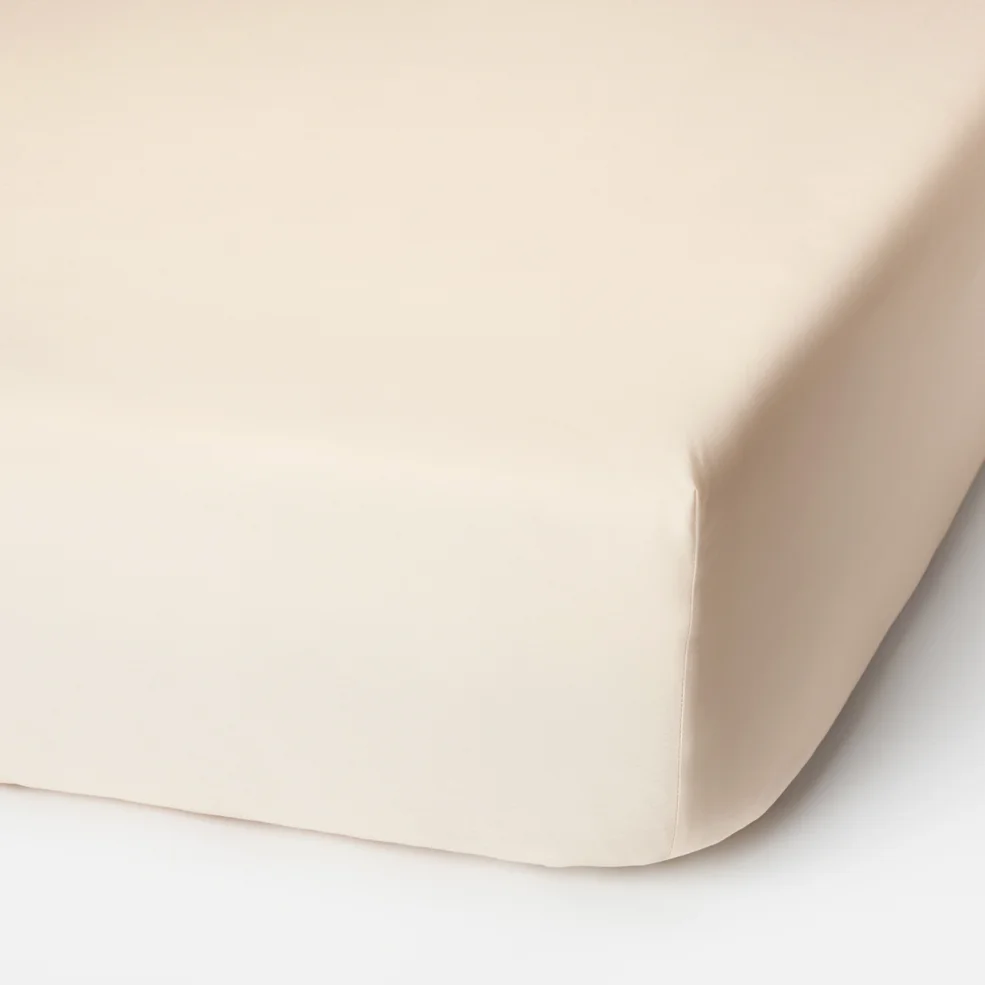ïn home 200 Thread Count 100% Organic Cotton Fitted Sheet - Natural Image 1