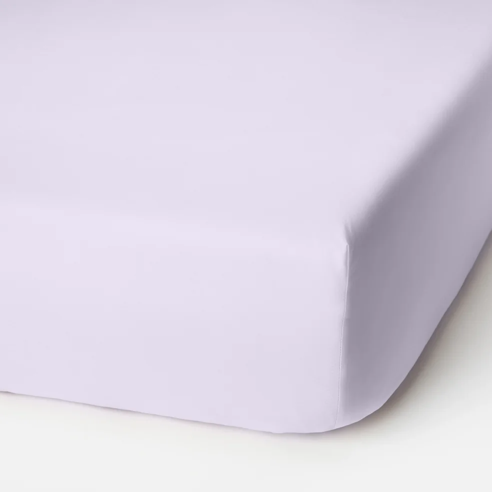 ïn home 200 Thread Count 100% Organic Cotton Fitted Sheet - Lilac Image 1