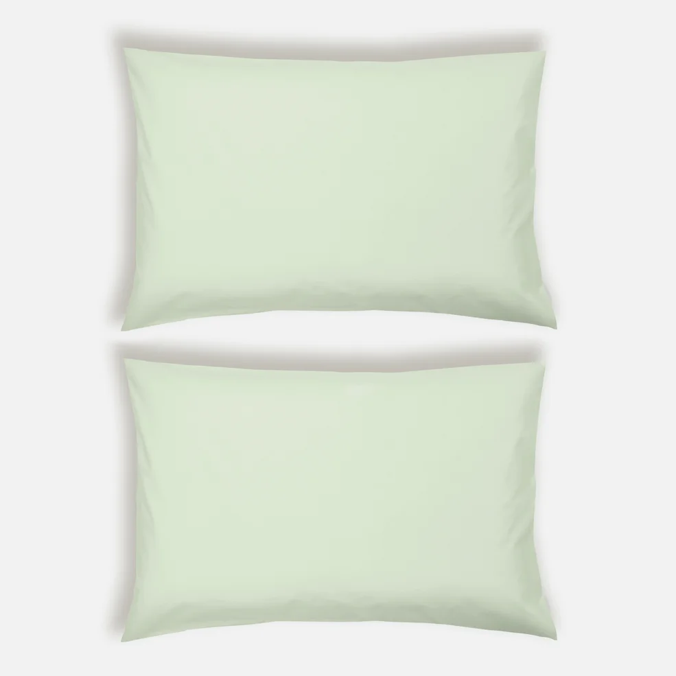 ïn home 200 Thread Count 100% Organic Cotton Pillowcase Pair - Green Image 1