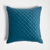 ïn home Diamond Quilted Velvet Cushion - Blue - Image 1