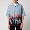 KENZO Men's Casual Flame Short Sleeves Shirt - Blue - Image 1