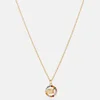 Coach Women's C Multi Crystal Necklace - Gold/Multicolour - Image 1