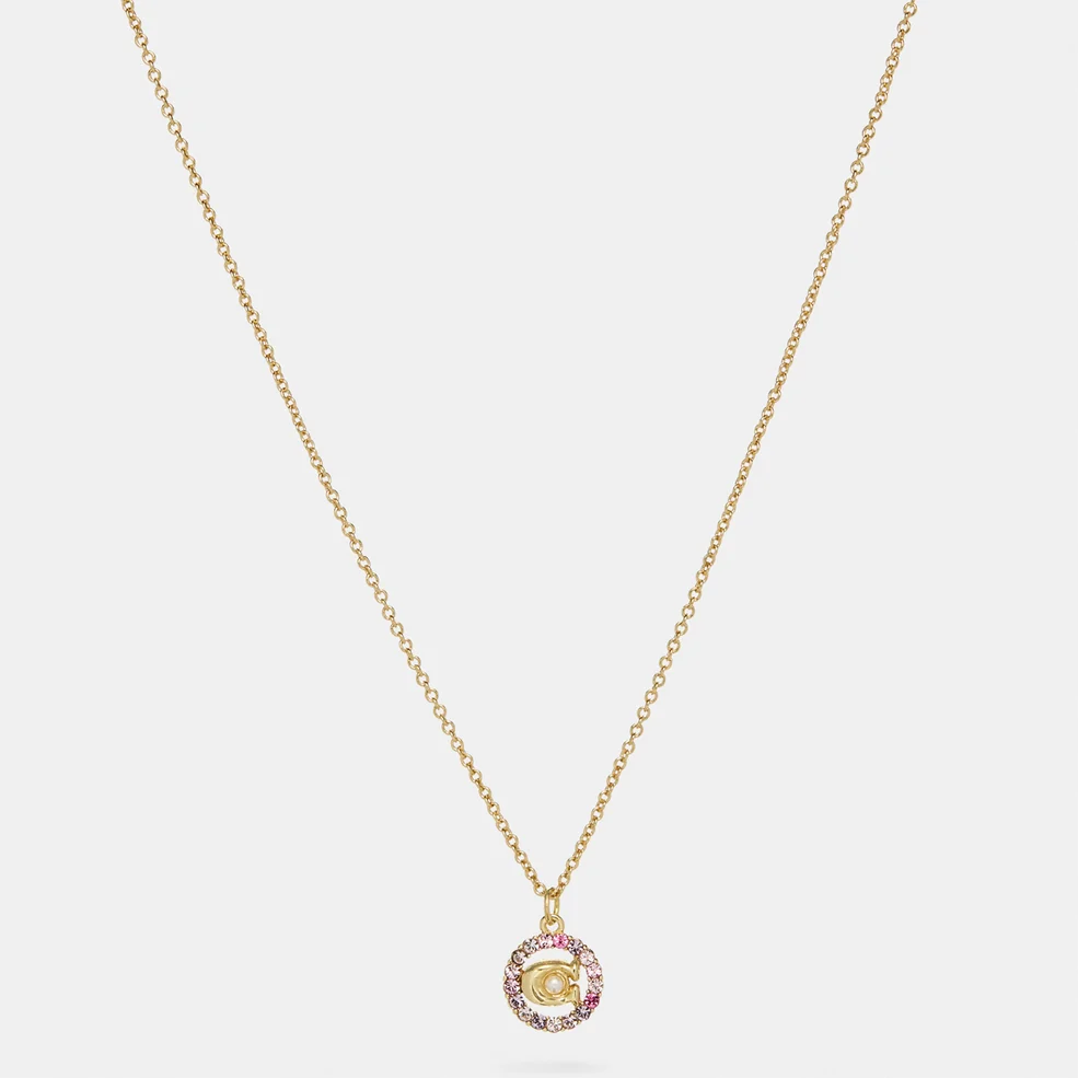 Coach Women's C Multi Crystal Necklace - Gold/Pink Multi Image 1