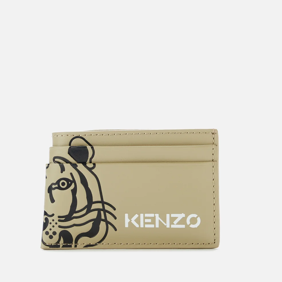 KENZO Women's K-Tiger Line Card Holder - Taupe Image 1