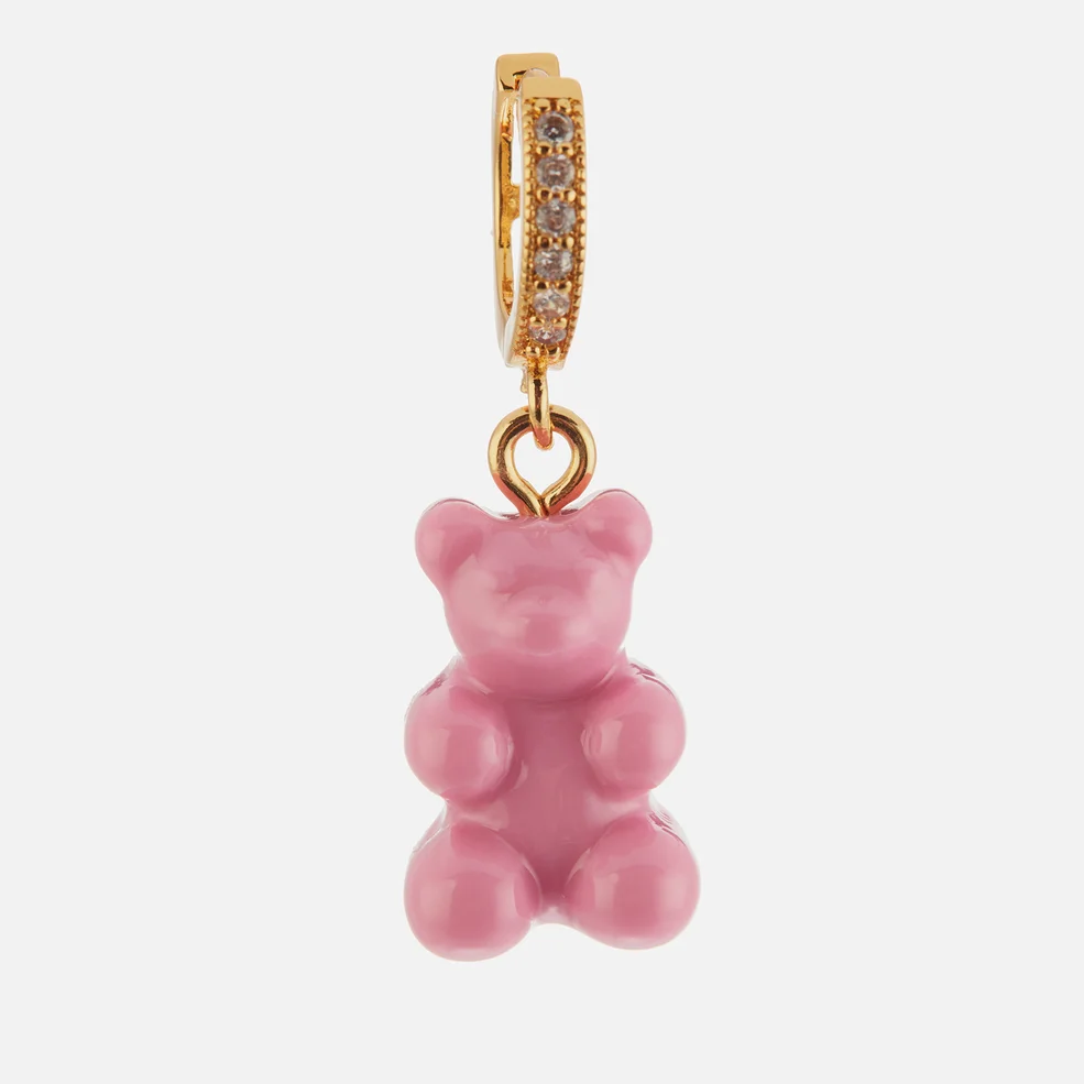 Crystal Haze Women's Pave Nostalgia Bear Hoop - Candy Pink Image 1