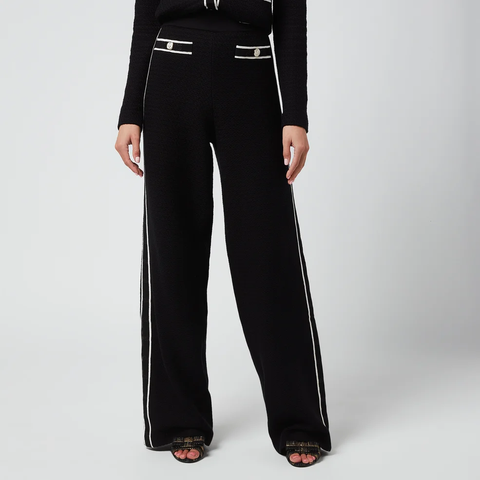Salvatore Ferragamo Women's Cotton Iconic S Gros Trousers - Black Image 1