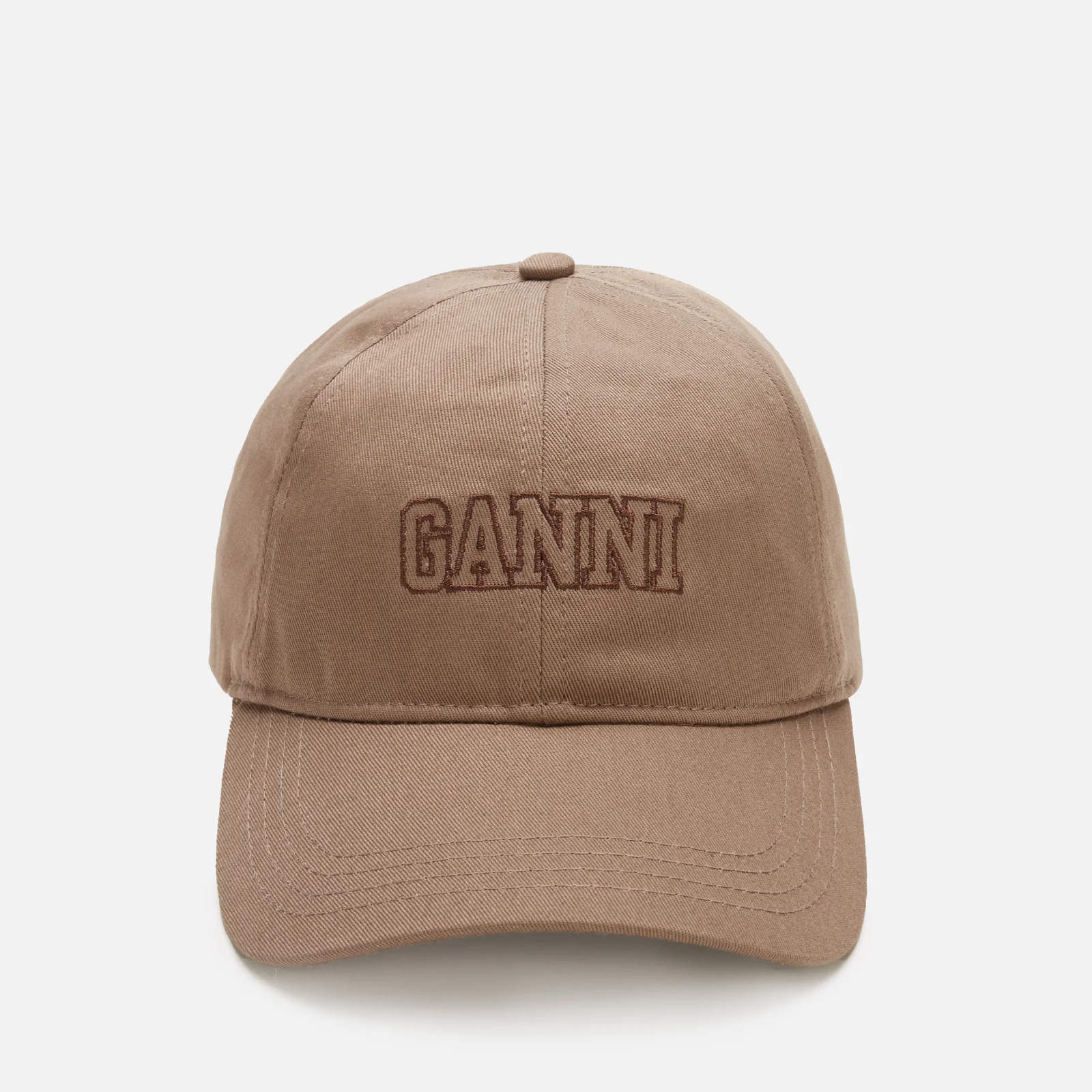 Ganni Women's Cotton Logo Cap - Fossil Image 1