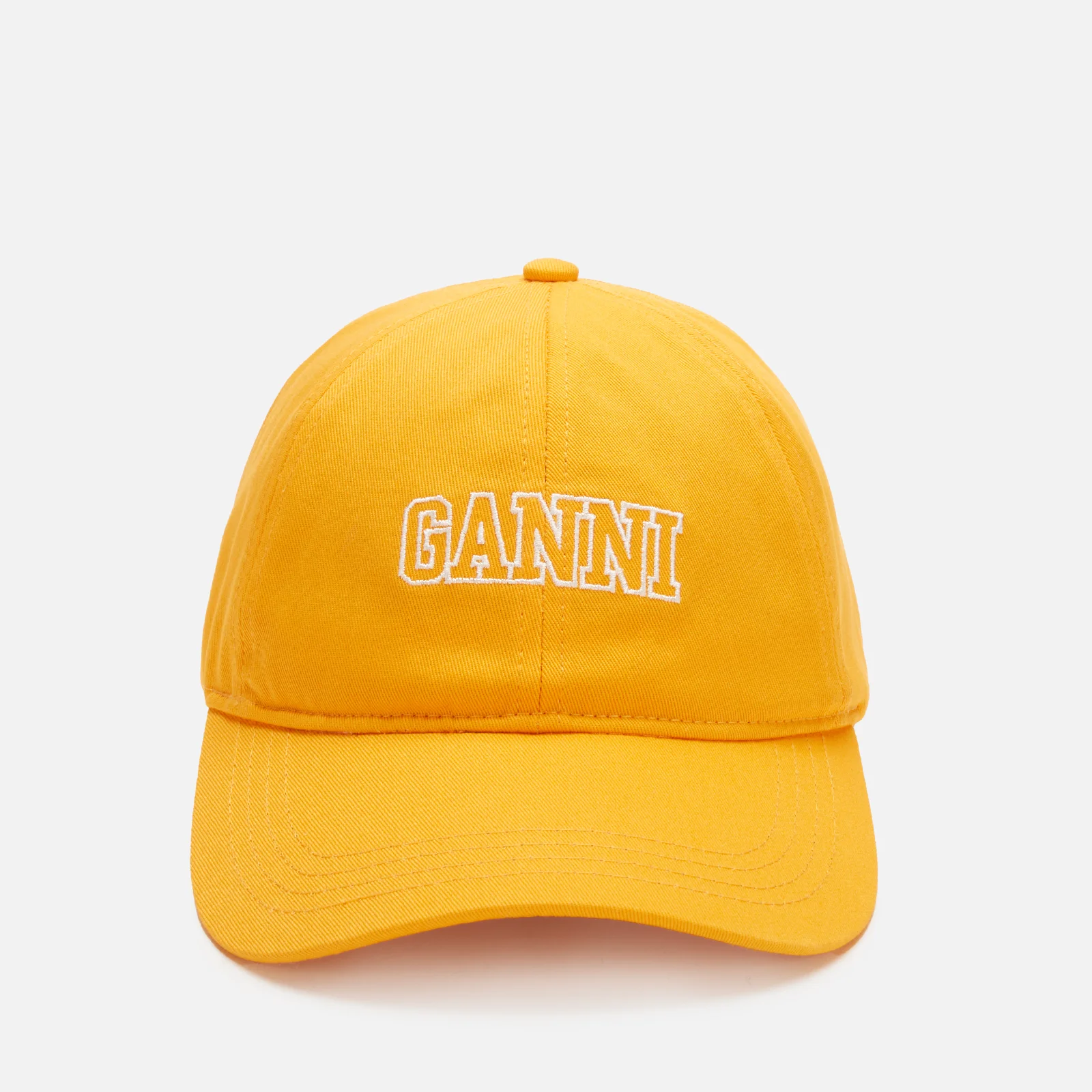 Ganni Women's Cotton Logo Cap - Bright Marigold Image 1