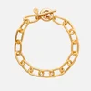 Astrid & Miyu Women's Ripple T-Bar Bracelet - Gold - Image 1