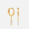 Astrid & Miyu Women's Navette Chain Pendant Hoops - Gold - Image 1