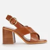 See By Chloé Women's Lyna Leather Platform Heeled Sandals - Tan - Image 1