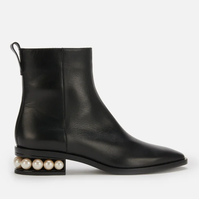 Nicholas Kirkwood Women's 30mm Casati Leather Heeled Ankle Boots - Black
