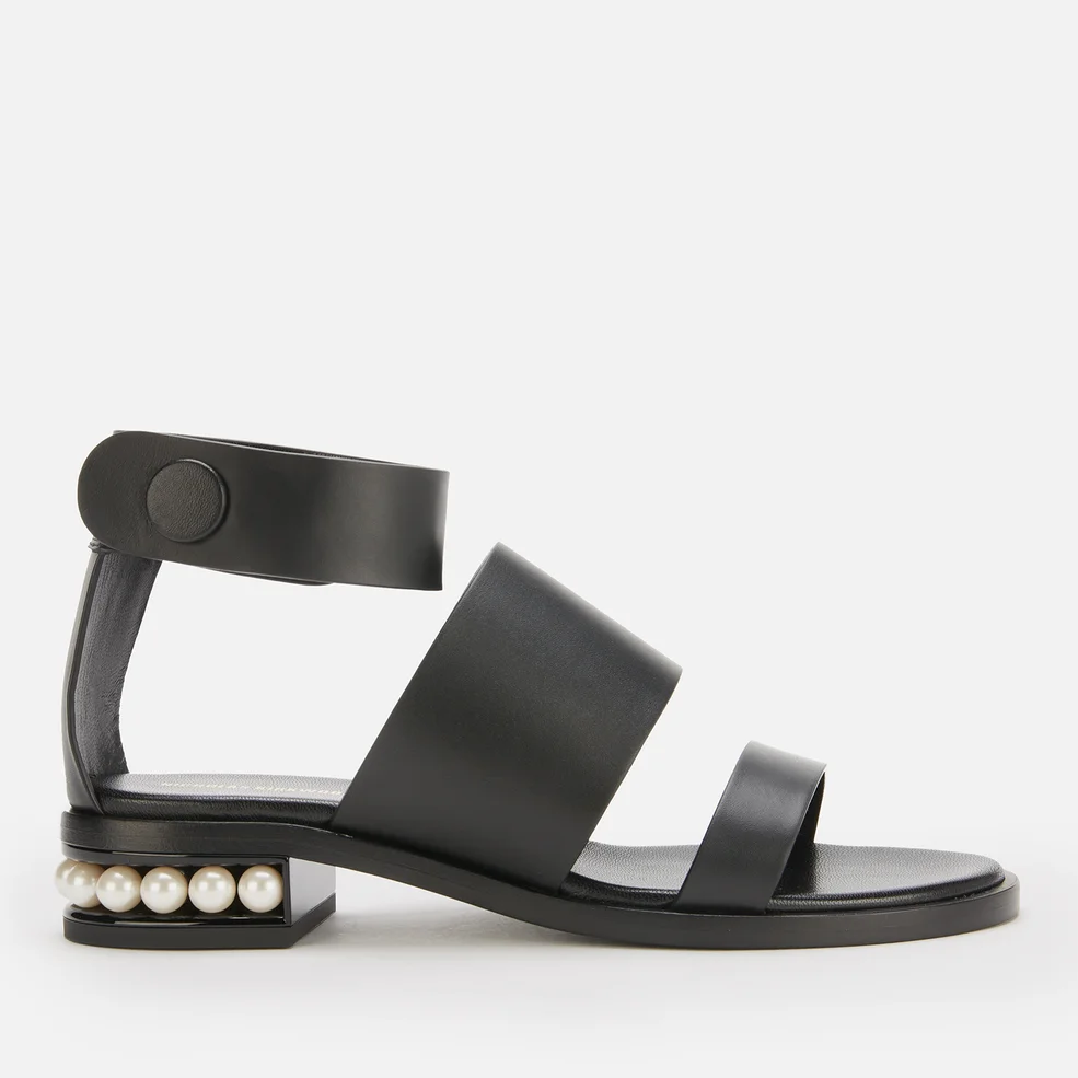 Nicholas Kirkwood Women's 25mm Casati Leather Triple Strap Sandals - Black Image 1