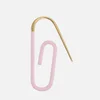 Hillier Bartley Women's Enamel Paperclip Earring - Gold/Light Pink - Image 1