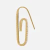 Hillier Bartley Women's Classic Pave Paperclip Earring - Gold/White - Image 1