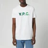 A.P.C. Men's Multicolour Vpc Logo T-Shirt - White/Green - Image 1