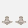Vivienne Westwood Women's Romina Pave Orb Earrings - Platinum/White - Image 1