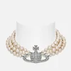 Vivienne Westwood Women's Three Row Pearl Choker - Platinum/Crystal - Image 1