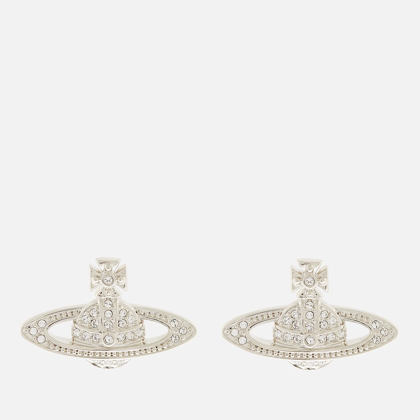 Vivienne Westwood Women's Minnie Bas Relief Earrings with Swarovski Crystals - Platinum/Crystal Image 1