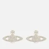Vivienne Westwood Women's Minnie Bas Relief Earrings with Swarovski Crystals - Platinum/Crystal - Image 1