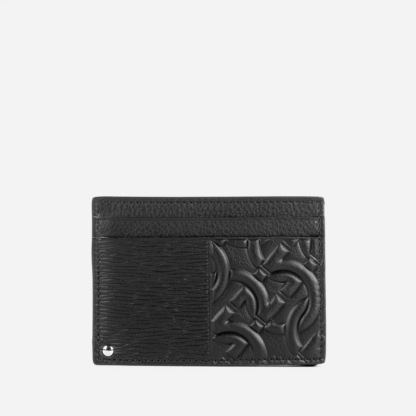 Ferragamo Men's Mixed Embossed Credit Card Holder - Black Image 1