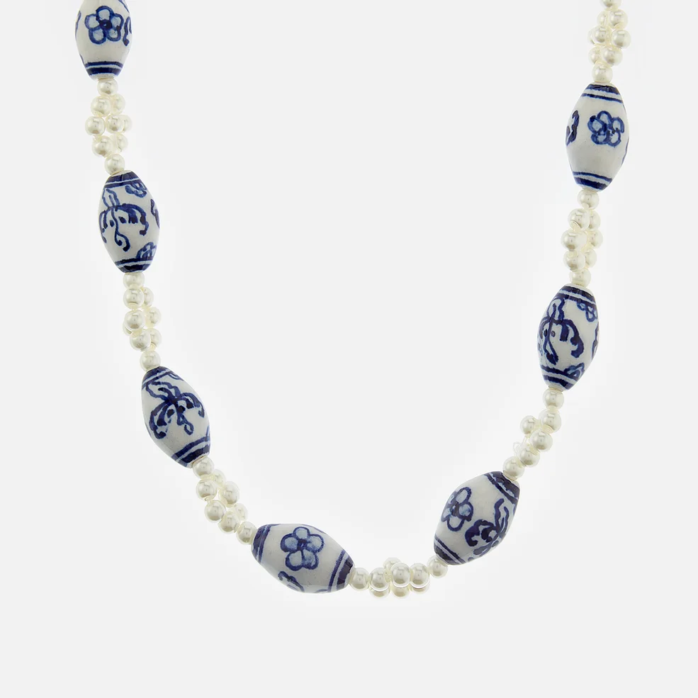Shrimps Women's Joline Necklace - Cream/Blue Image 1