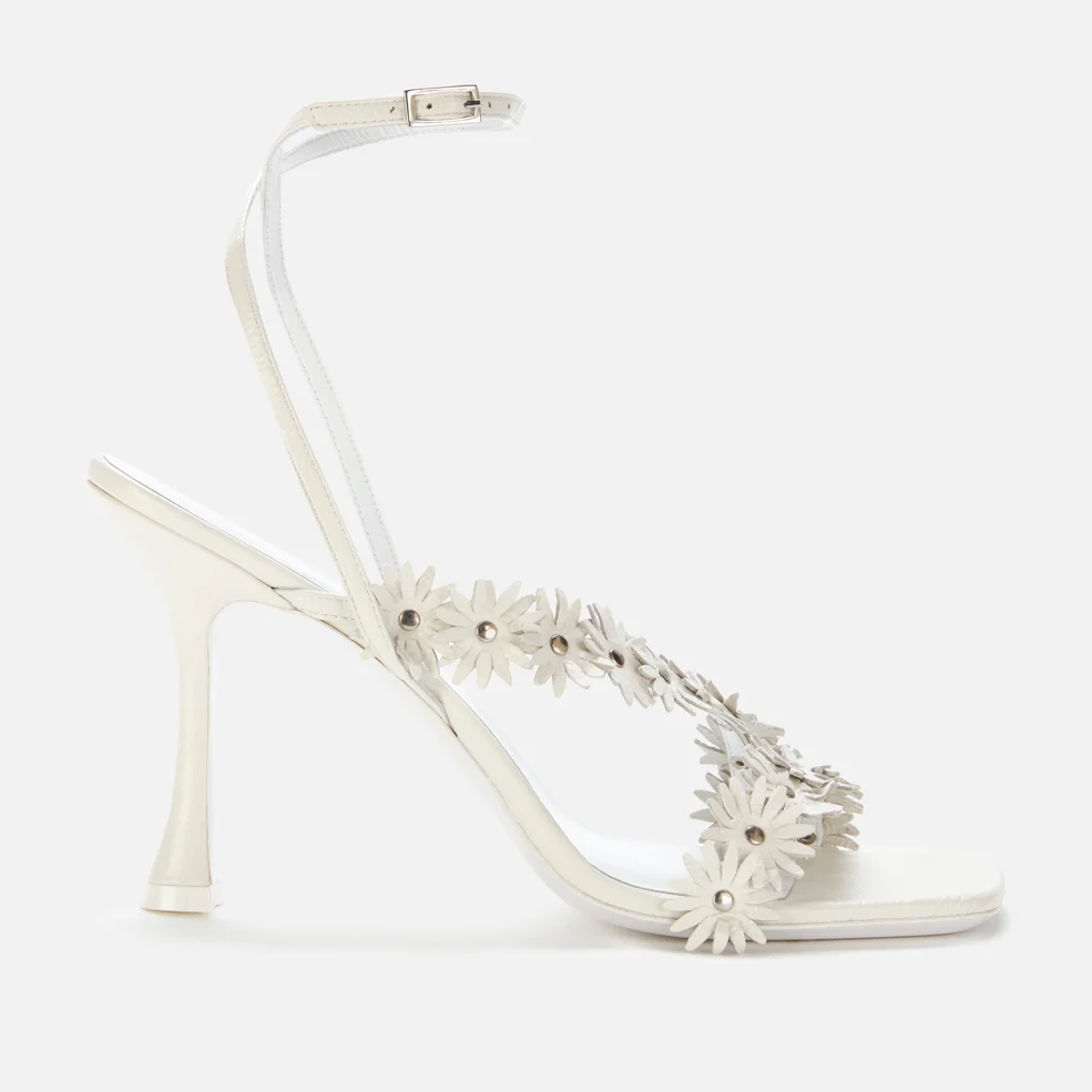 BY FAR Women's Poppy Leather Heeled Sandals - White Image 1