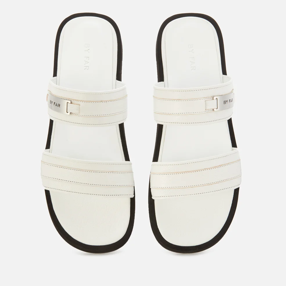 BY FAR Women's Easy Leather Double Strap Sandals - White Image 1