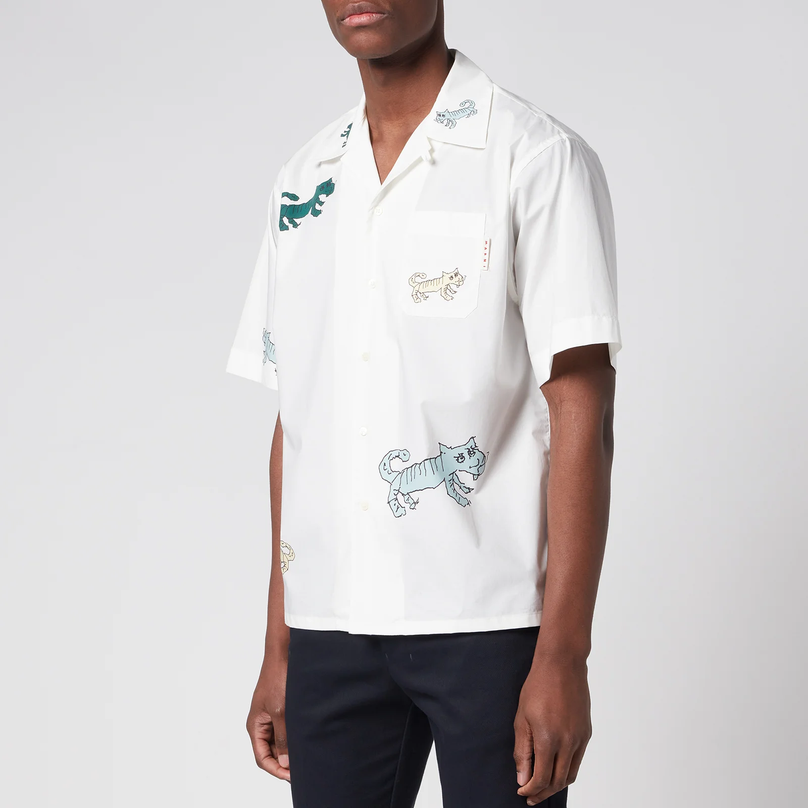 Marni Men's Suarez Print Bowling Shirt - Lily White Image 1