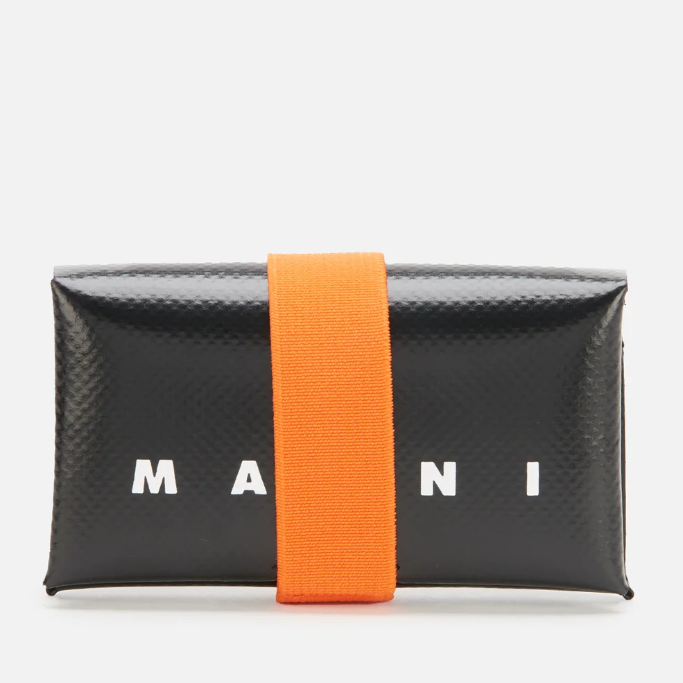 Marni Men's Trifold Wallet - Black/Carrot Image 1