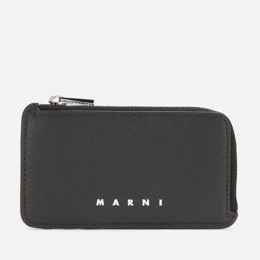 Marni Men's Zip Coin And Card Holder - Black/Black Image 1