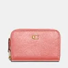 Coach Women's Crossgrain Leather Zip Around Card Case - Candy Pink - Image 1