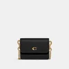 Coach Women's Refined Calf Leather Card Case With Chain - Black - Image 1