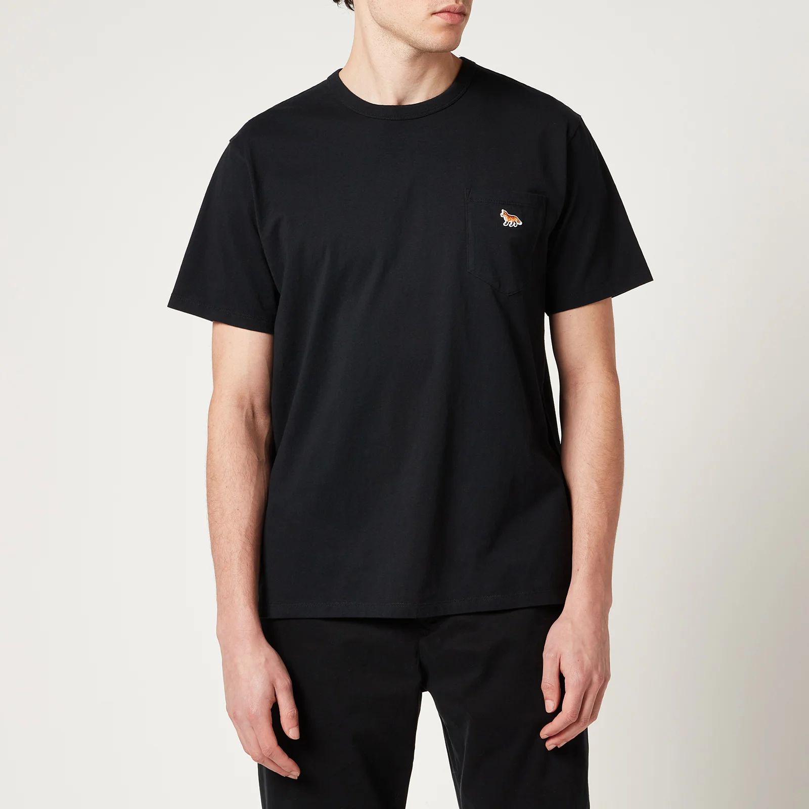Maison Kitsuné Men's Profile Fox Patch Pocket T-Shirt - Black Image 1