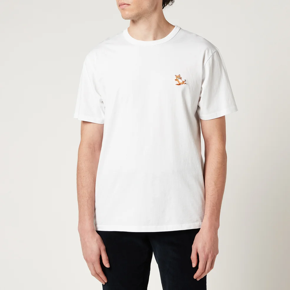 Maison Kitsuné Men's Chillax Fox Patch T-Shirt - White Image 1
