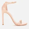 Stuart Weitzman Women's Nudistsong Leather Barely There Heeled Sandals - Poudre - Image 1