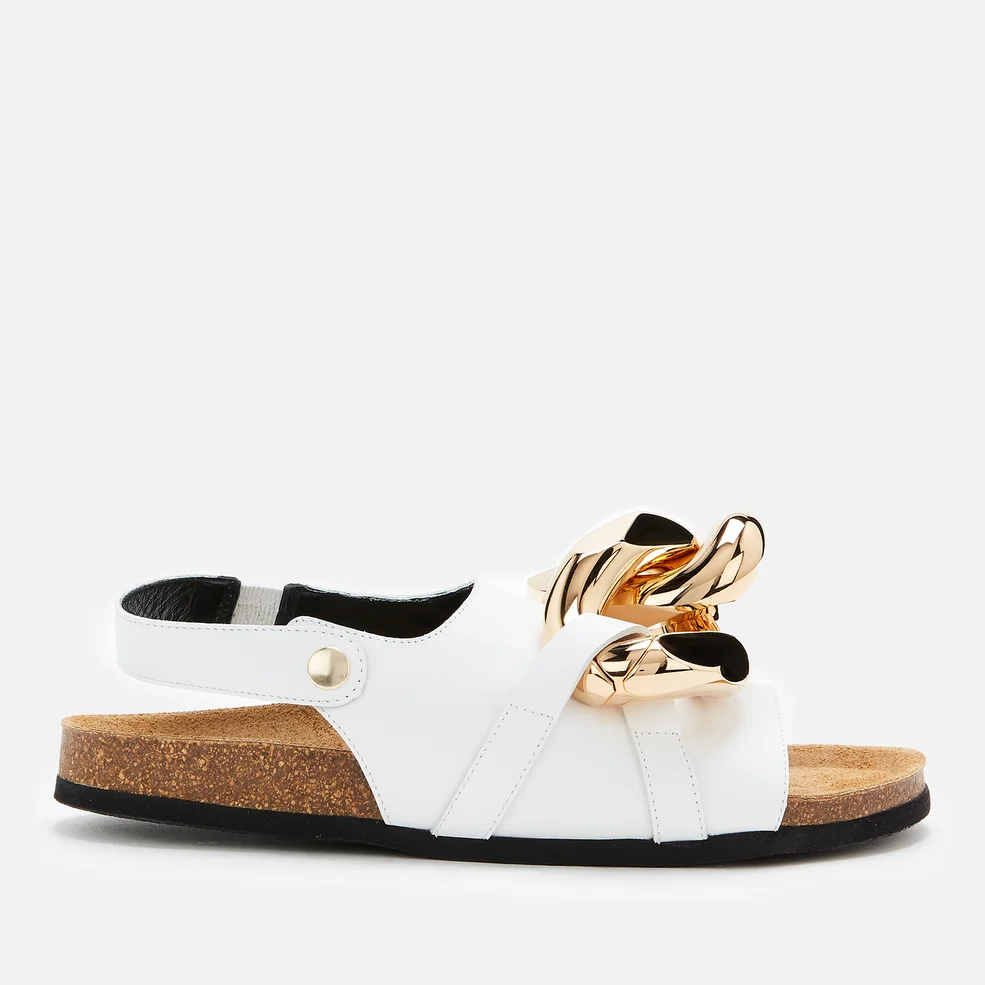 JW Anderson Women's Chain Leather Flat Sandals - White Image 1