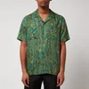 Wood Wood Men's Brandon Jc Drapy Twill Short Sleeve Shirt - Bright Green - Image 1