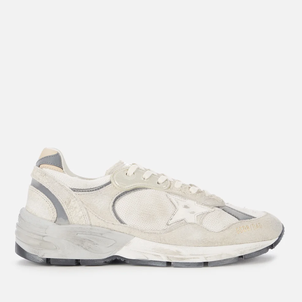 Golden Goose Women's Running Dad Suede/Net Trainers - White/Silver - UK 3 Image 1