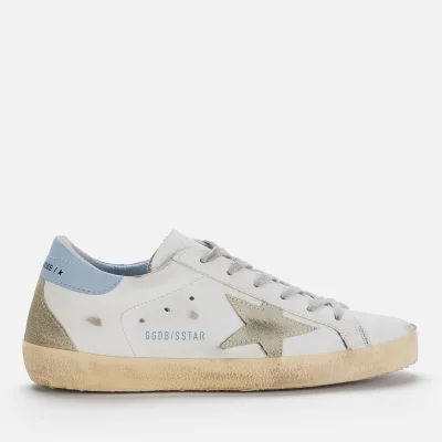 Golden Goose Women's Superstar Leather Trainers - White/Ice/Powder Blue